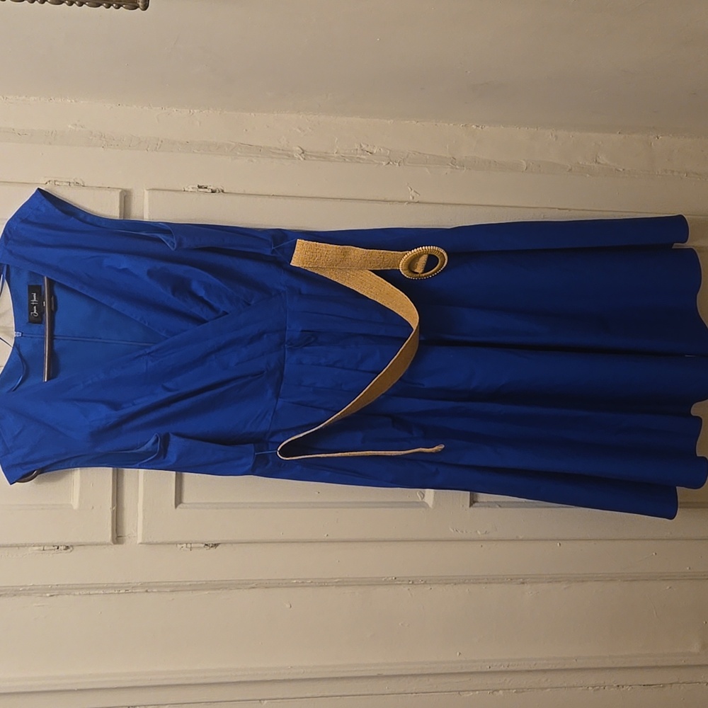 Jessica Howard Royal Blue Dress with Tan Accent